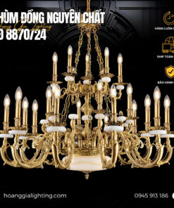 Đèn chùm đồng chao đá CĐ 8870/24