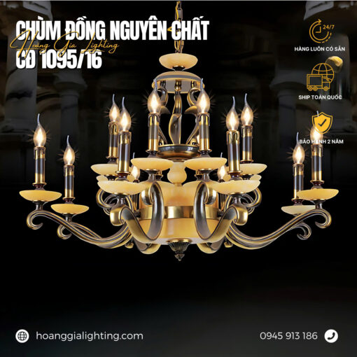 Đèn chùm đồng CĐ 1095/16