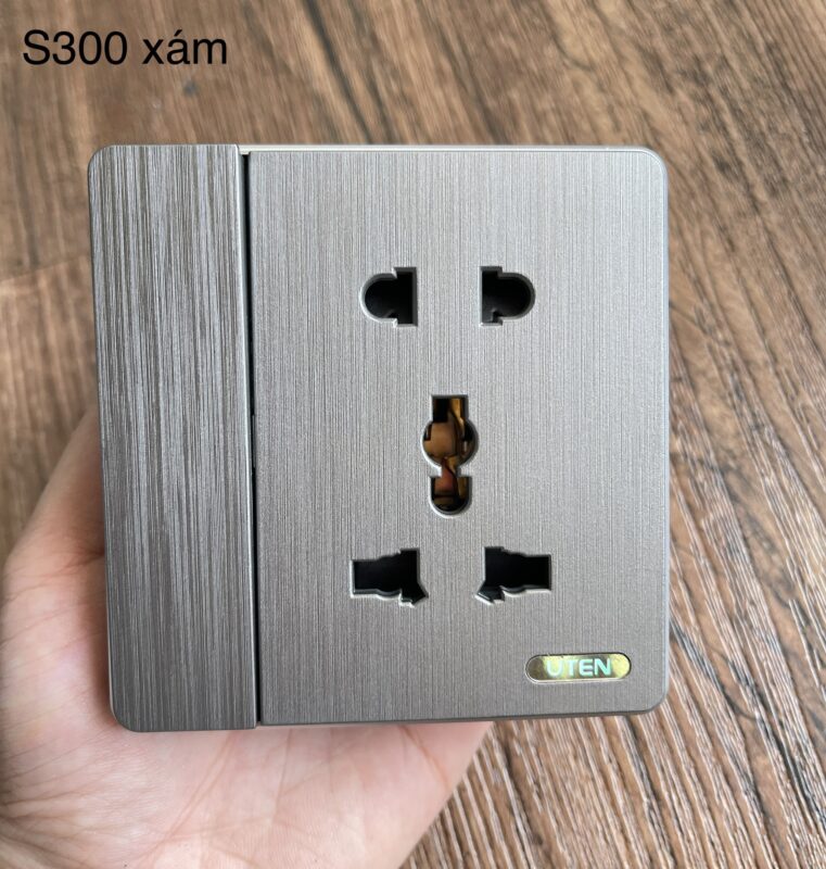 đèn trang trí nội thất của mọi nhà Bộ công tắc 1 chiều và ổ cắm 5 chấu S300-GK12Z12Z13/N