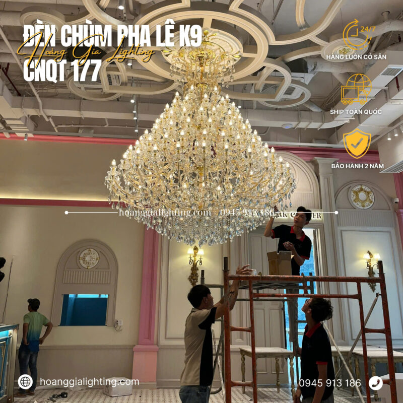 Đèn chùm pha lê thông tầng phong cách Châu Âu CNQT-177