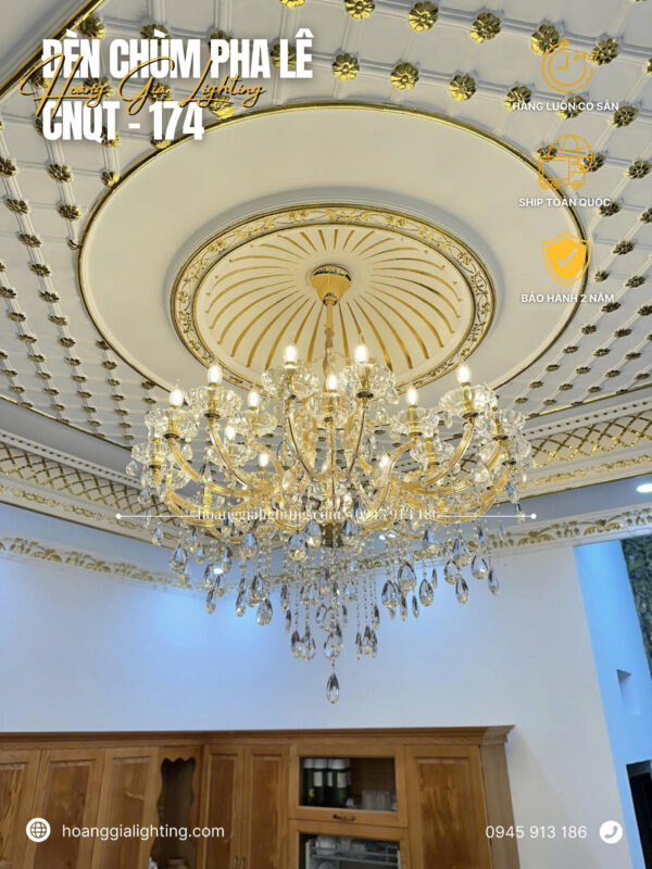 đèn trang trí nội thất của mọi nhà Đèn chùm pha lê K9 cao cấp CNQT-174