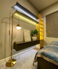 Đèn cây đứng trang trí xi vàng DD56