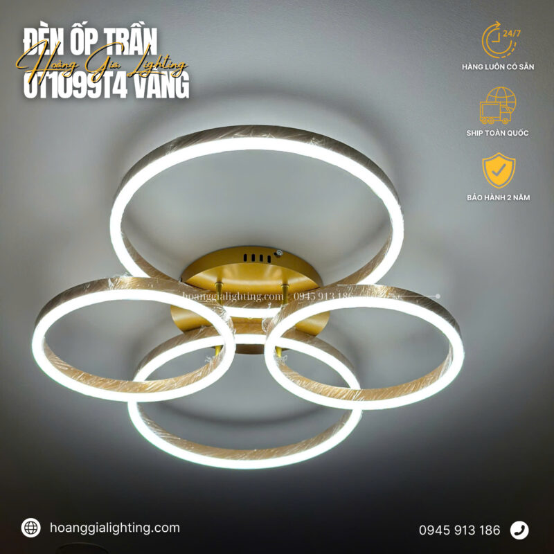 Đèn mâm mica OT1099T4 Vàng