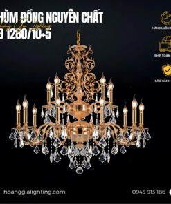 Đèn chùm đồng pha lê nến CĐ 1280/10+5
