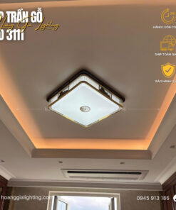 Đèn ốp trần gỗ