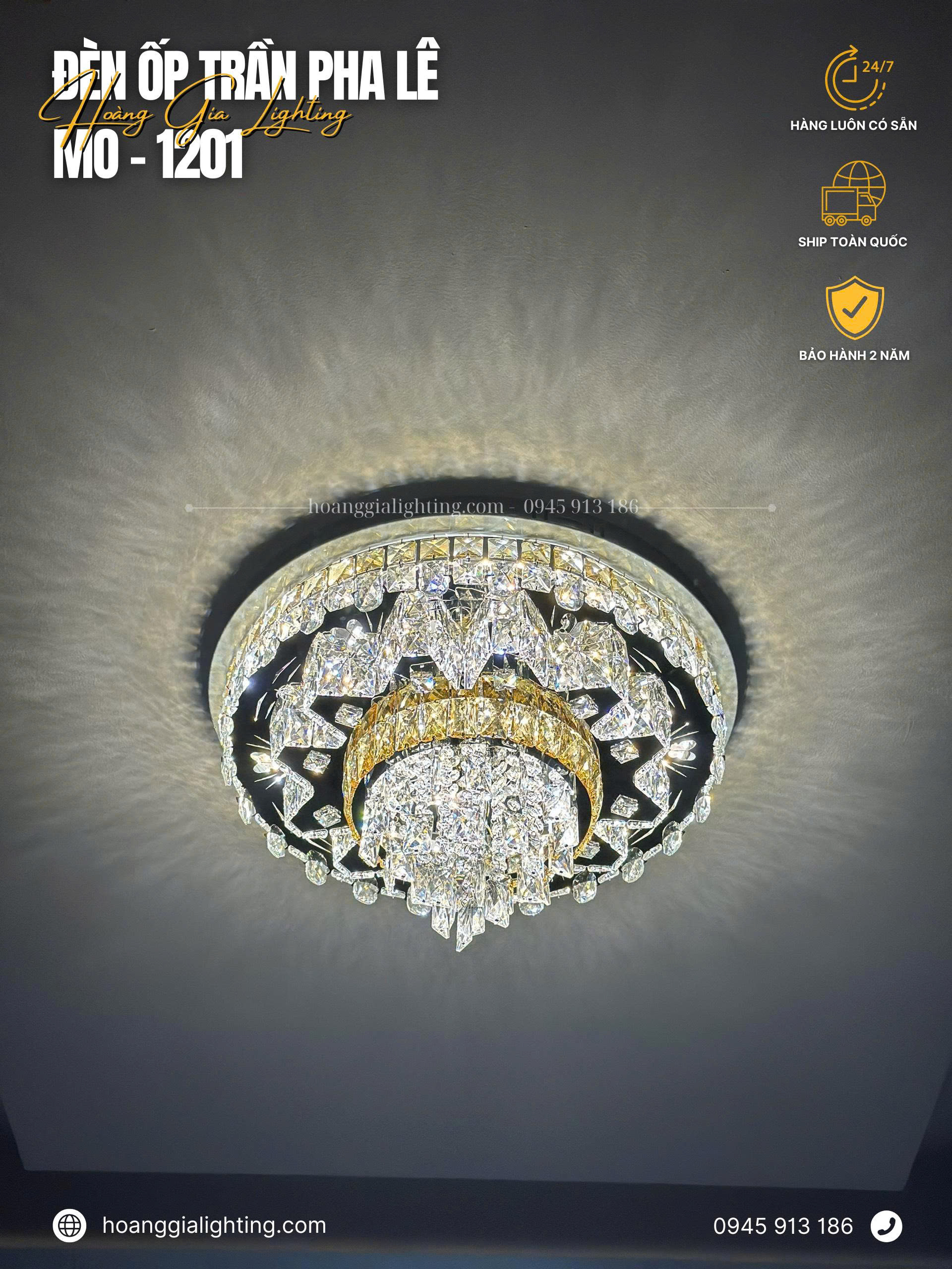 Đèn mâm pha lê MO-1201 Đèn mâm pha lê MO-1201