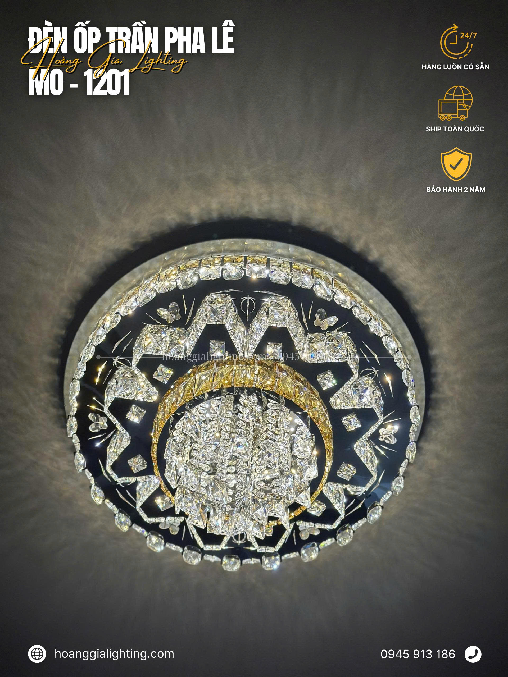 Đèn mâm pha lê MO-1201 Đèn mâm pha lê MO-1201