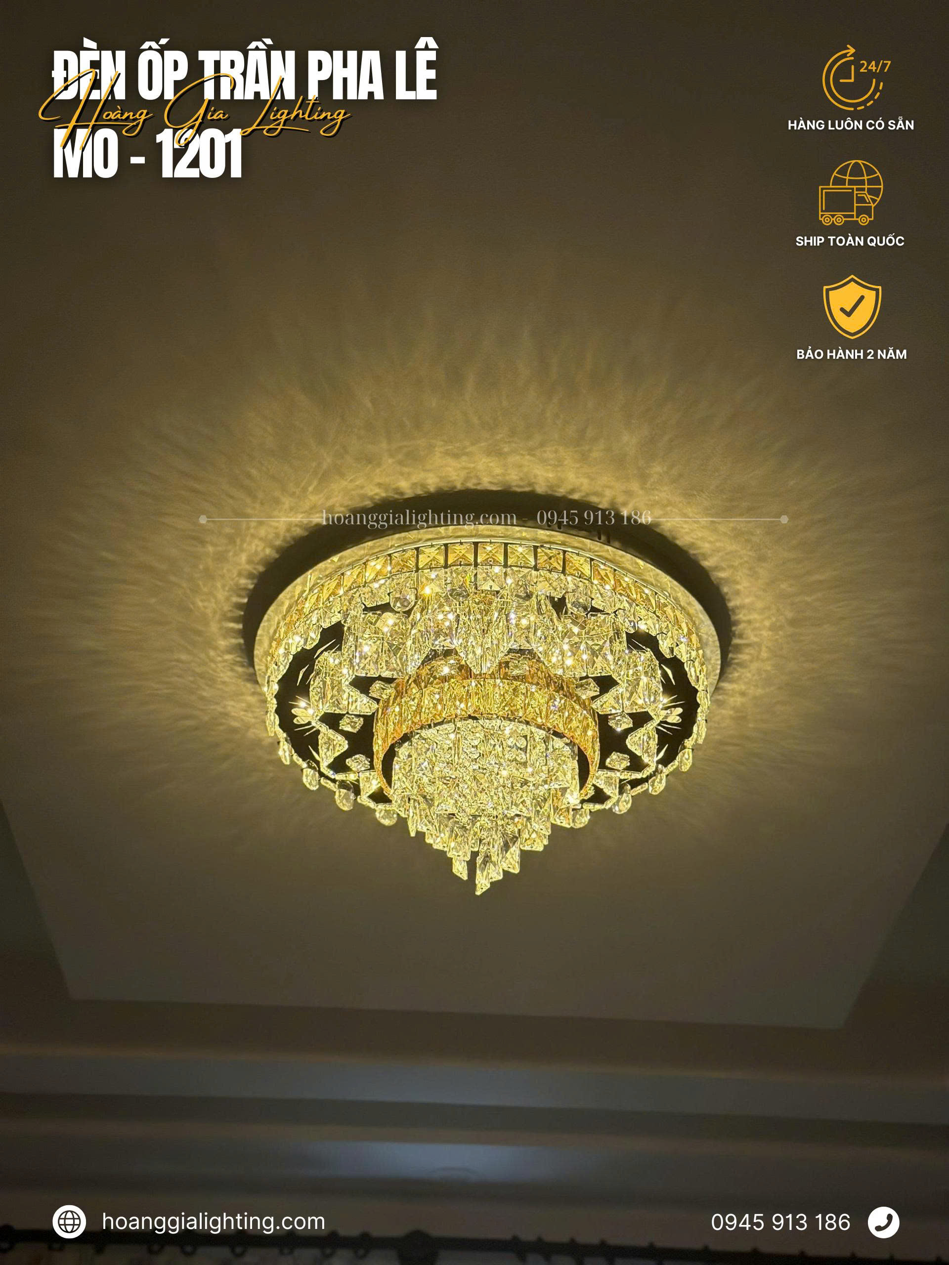 Đèn mâm pha lê MO-1201 Đèn mâm pha lê MO-1201