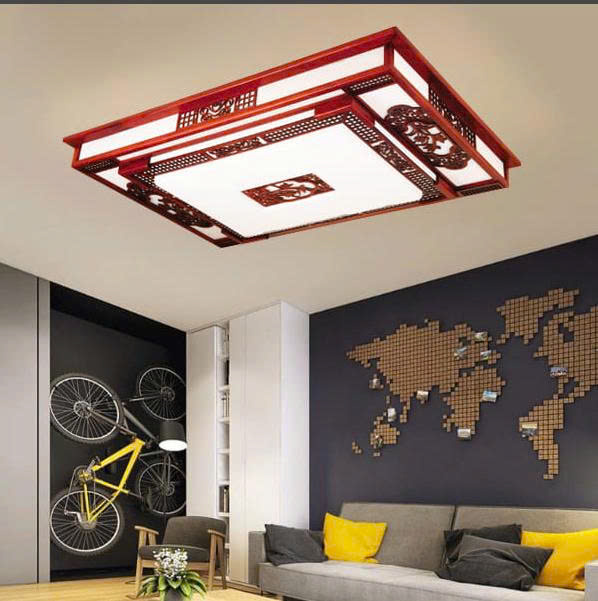 đèn trang trí nội thất của mọi nhà Đèn ốp trần gỗ OTG 18