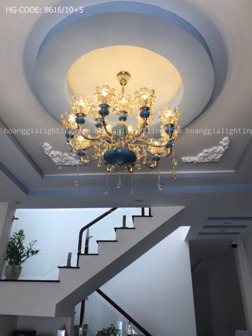 Đèn chùm pha lê nến Code: 8616/10+5