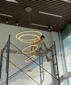 đèn trang trí nội thất của mọi nhà Đèn thả thông tầng THD7051T5 Nâu