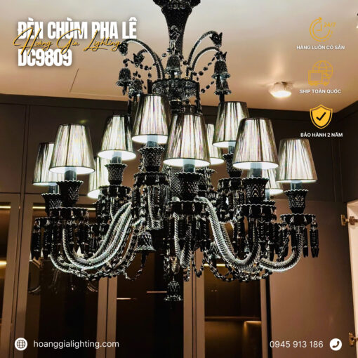 Đèn chùm pha lê nến DC9809T20 ĐEN