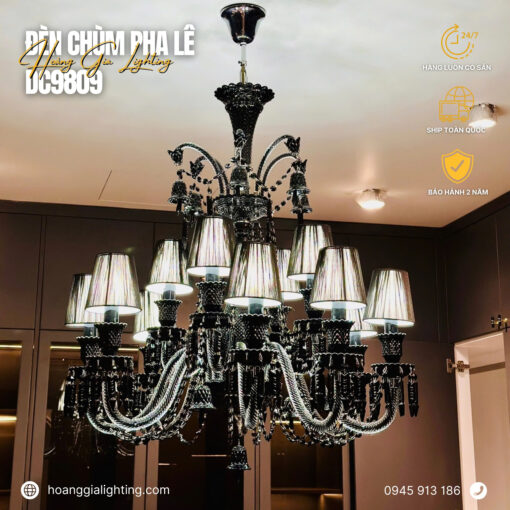 Đèn chùm pha lê nến DC9809T20 ĐEN