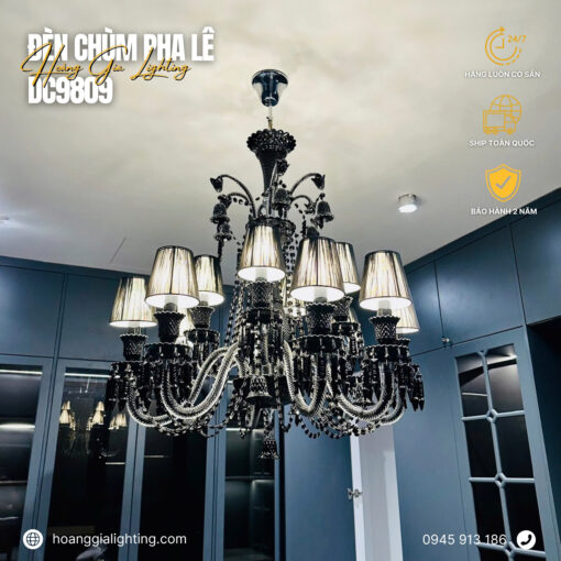 Đèn chùm pha lê nến DC9809T20 ĐEN