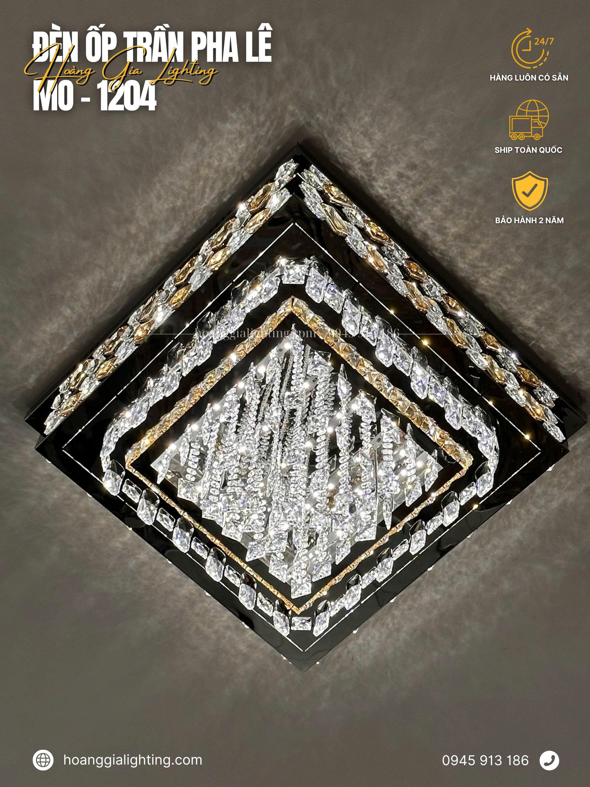 Đèn mâm pha lê MO-1204 Đèn mâm pha lê MO-1204