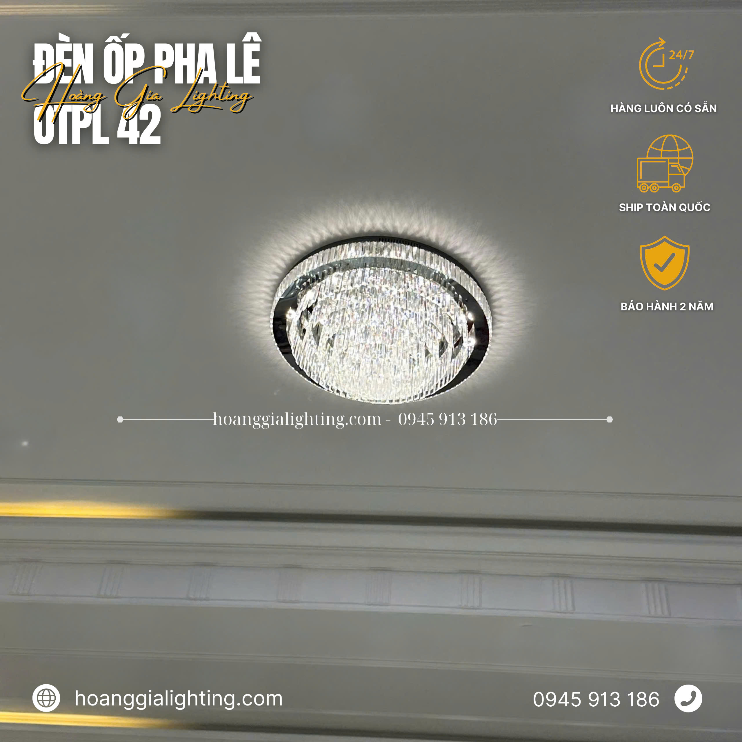 Đèn mâm pha lê OTPL42 Đèn mâm pha lê OTPL42