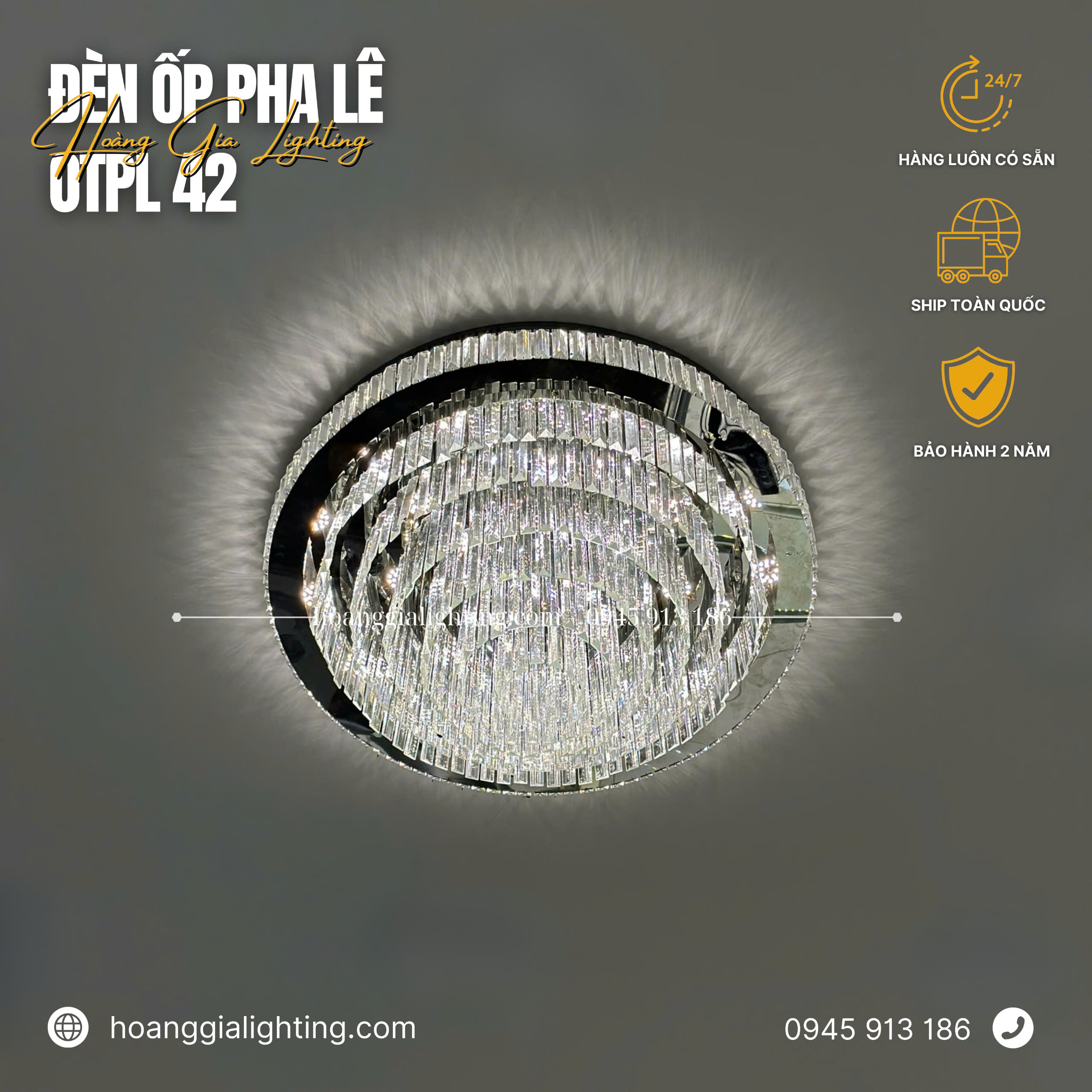 Đèn mâm pha lê OTPL42 Đèn mâm pha lê OTPL42