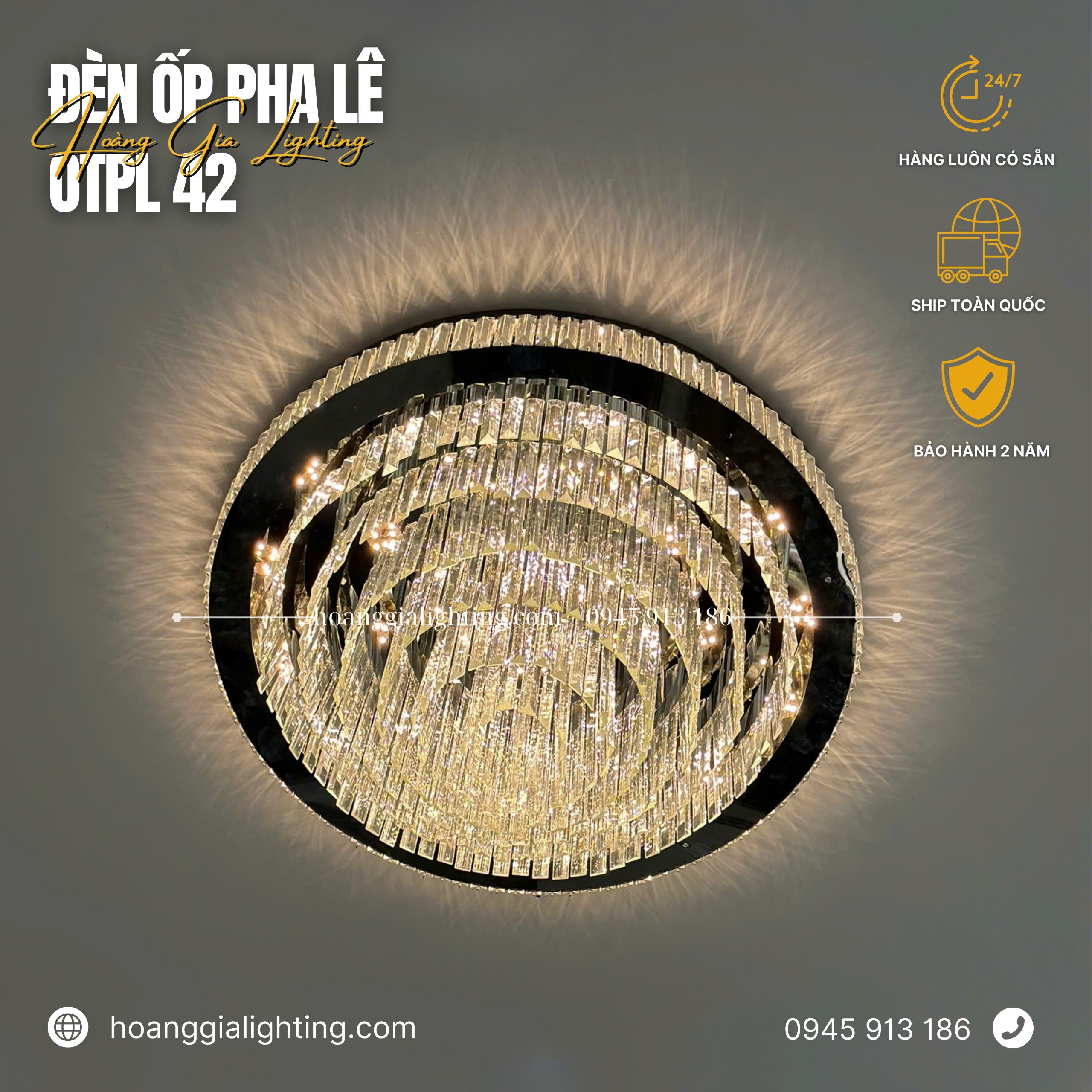 Đèn mâm pha lê OTPL42 Đèn mâm pha lê OTPL42