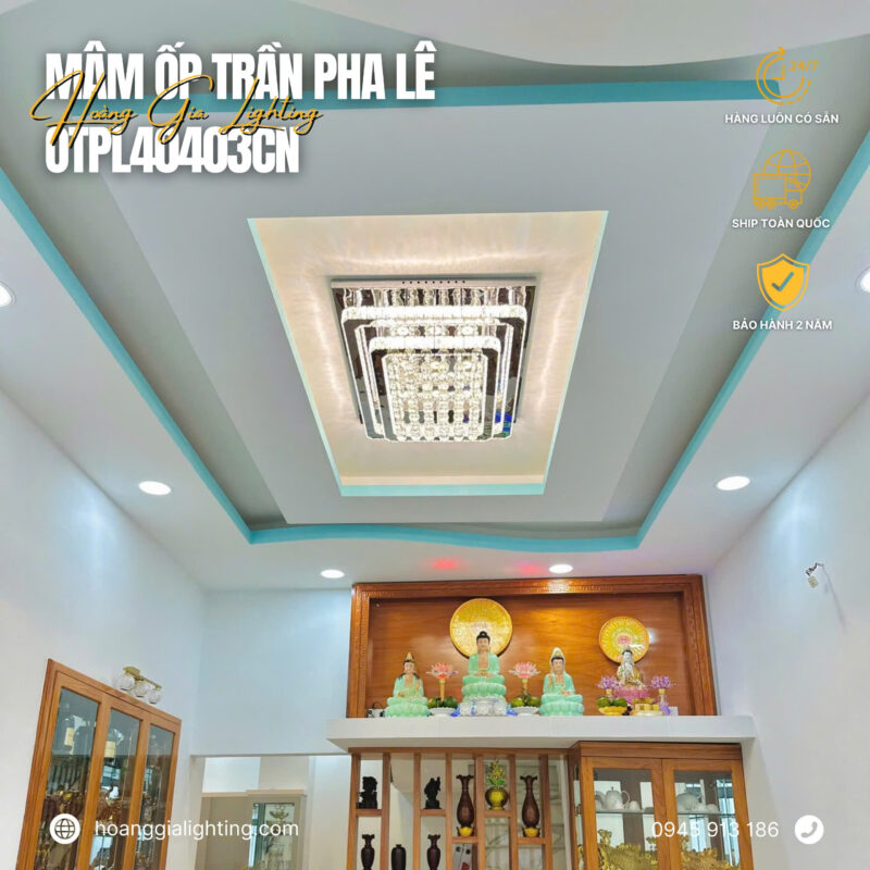 đèn trang trí nội thất của mọi nhà Đèn mâm pha lê OTPL40403CN