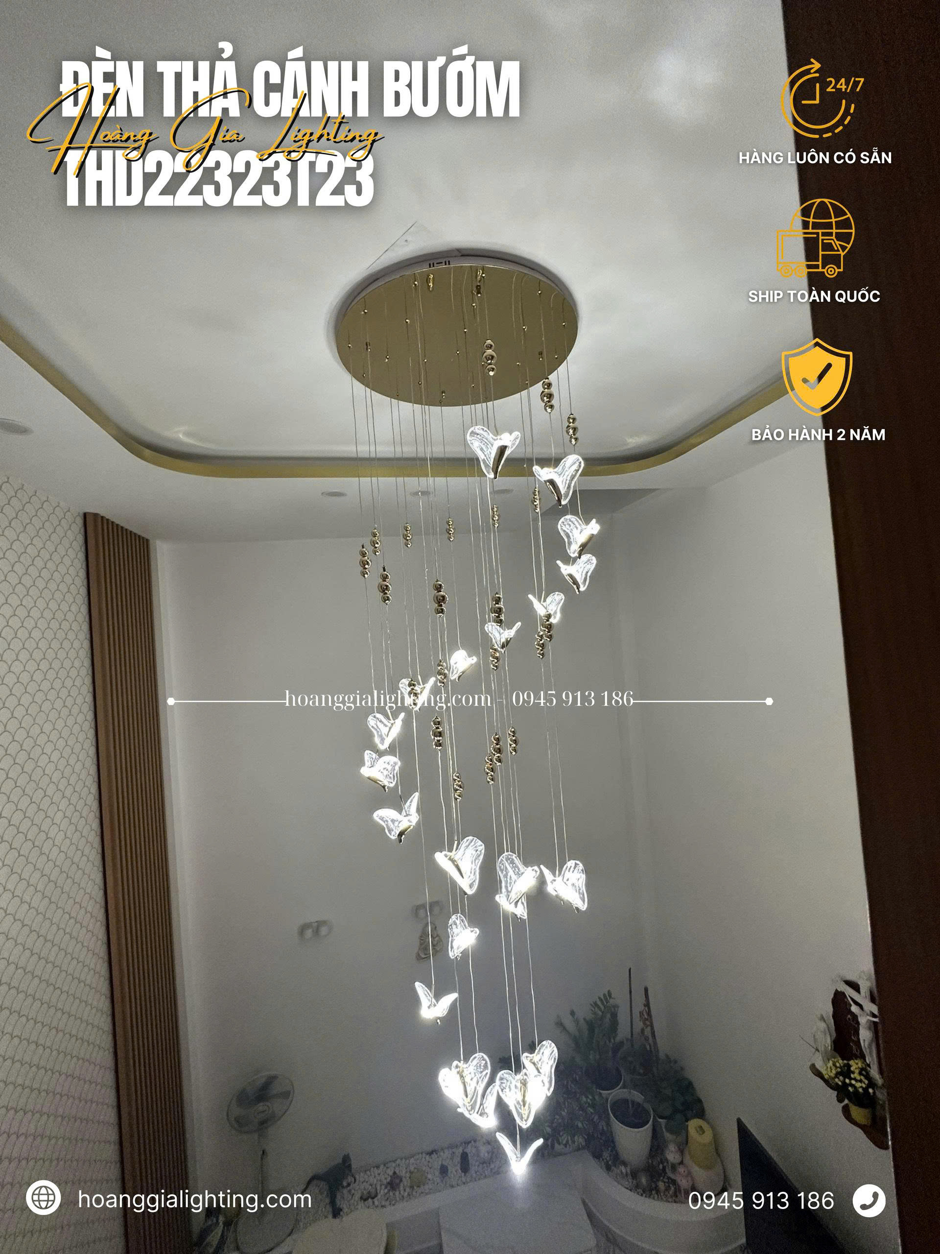 Đèn thả thông tầng THD22323T23 Đèn thả thông tầng THD22323T23