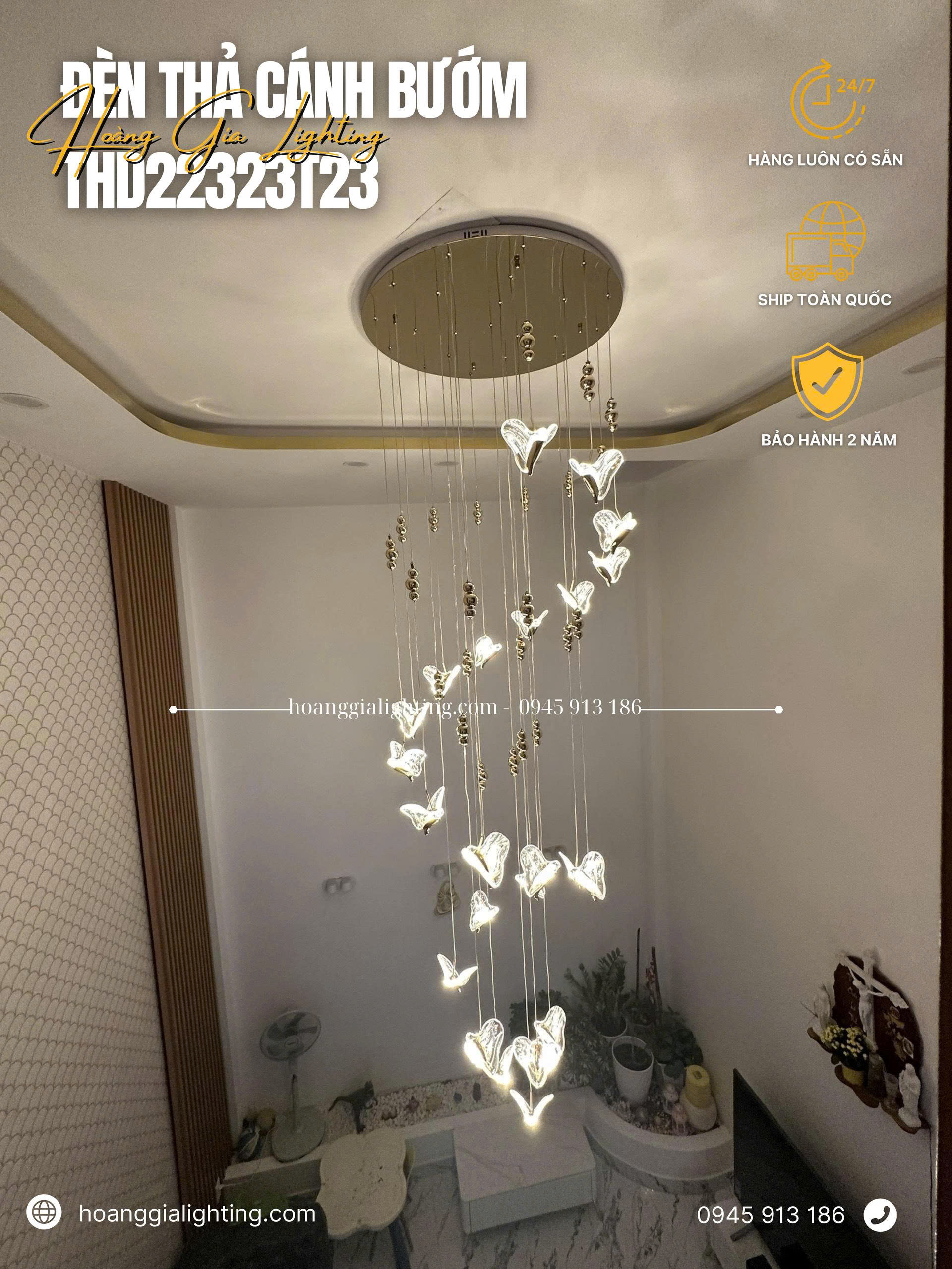 Đèn thả thông tầng THD22323T23 Đèn thả thông tầng THD22323T23