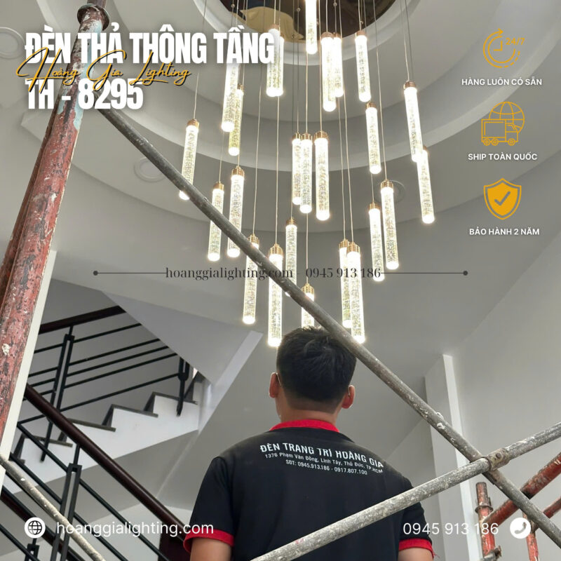 Đèn thả thông tầng hình ống TH-8295