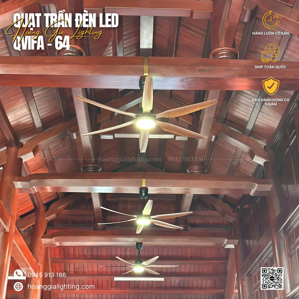 Quạt trần cánh nhựa QViFa-64 Quạt trần cánh nhựa QViFa-64