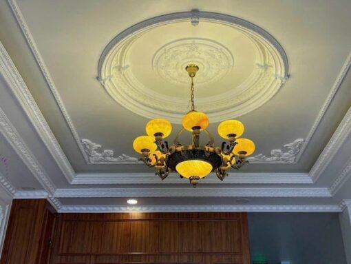 Đèn chùm đồng chao đá CĐ 1274/8