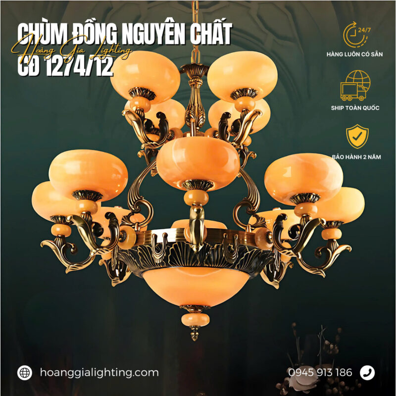 Đèn chùm chao đá CĐ 1274/12