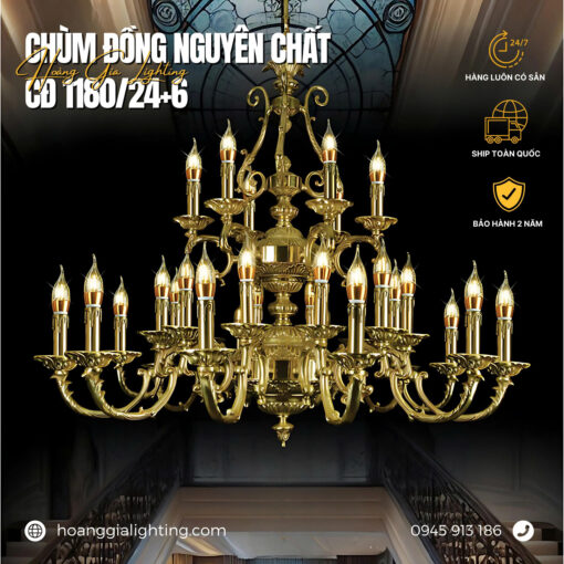 Đèn chùm đồng CĐ 1180/24+6