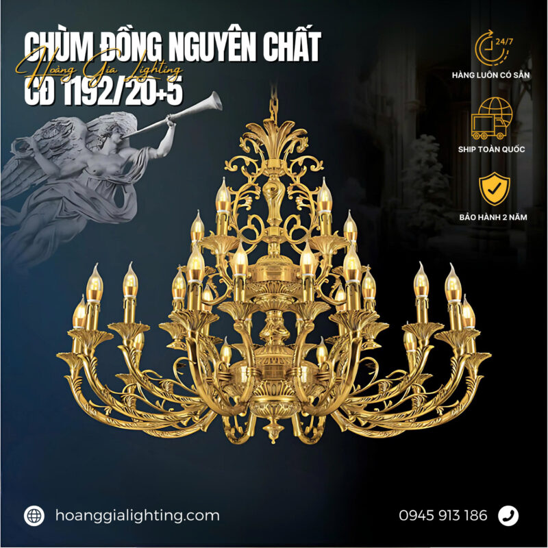Đèn chùm đồng CĐ 1192/20+5
