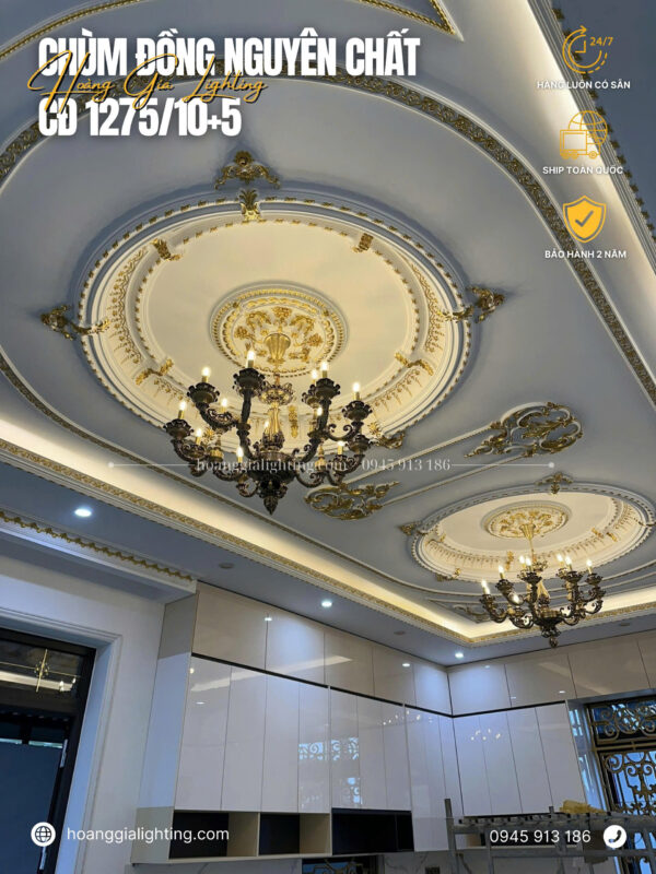 Đèn chùm đồng CĐ 1275/10+5