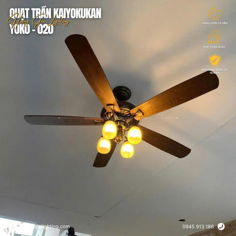 đèn trang trí nội thất của mọi nhà Quạt trần KAIYOKUKAN YOKO-020