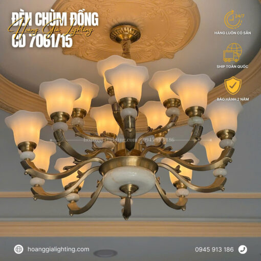 Đèn chùm đồng cổ điển CĐ 7061/15