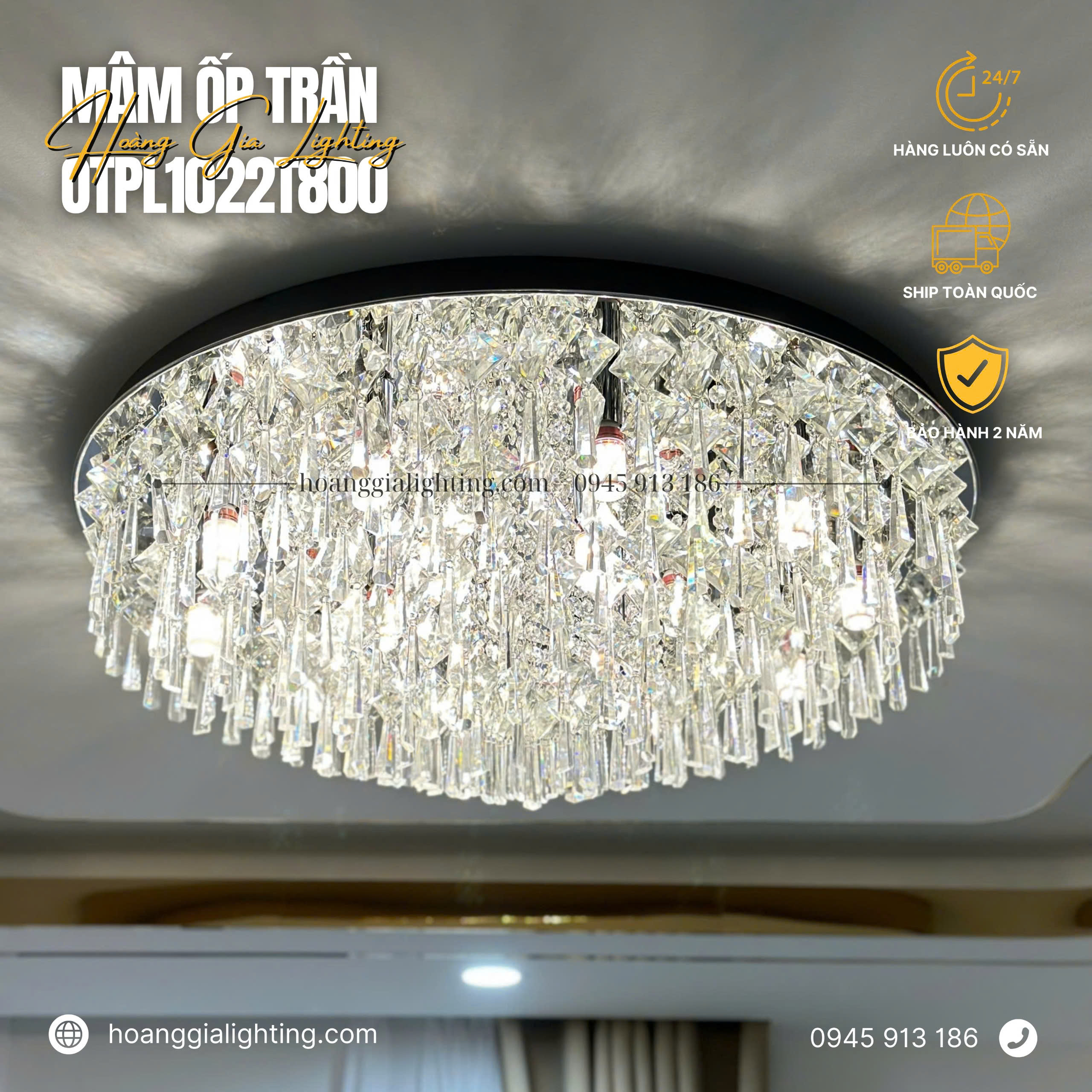 Đèn mâm pha lê OTPL1022T800 Đèn mâm pha lê OTPL1022T800