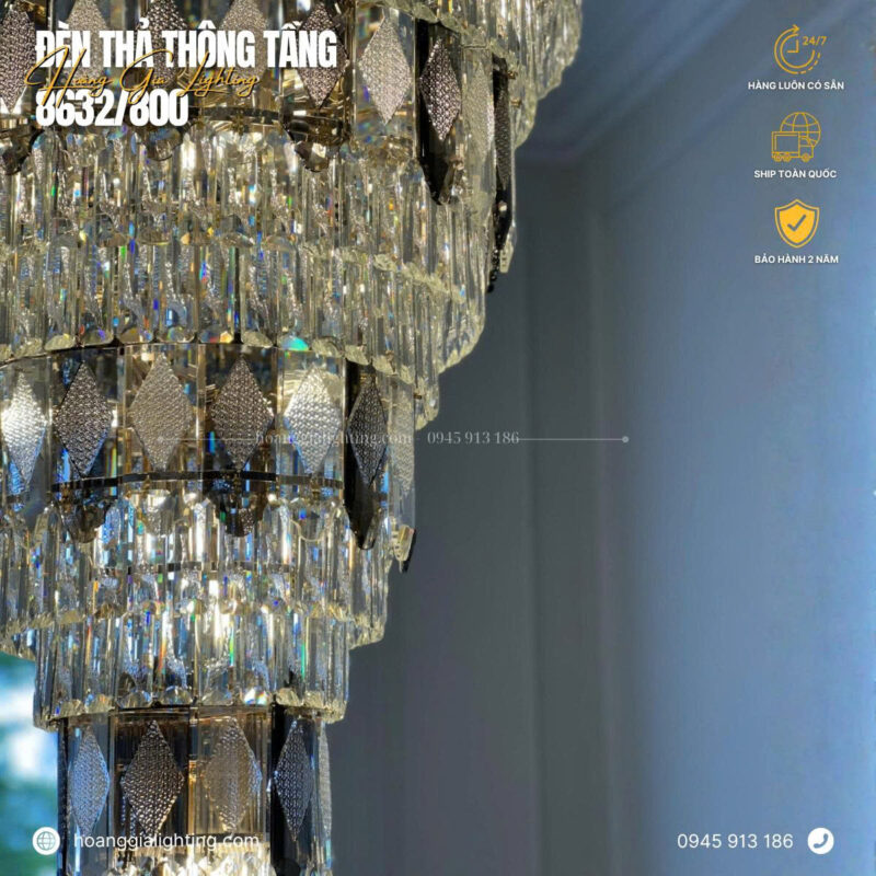 đèn trang trí nội thất của mọi nhà Đèn thả thông tầng CODE 8632/800