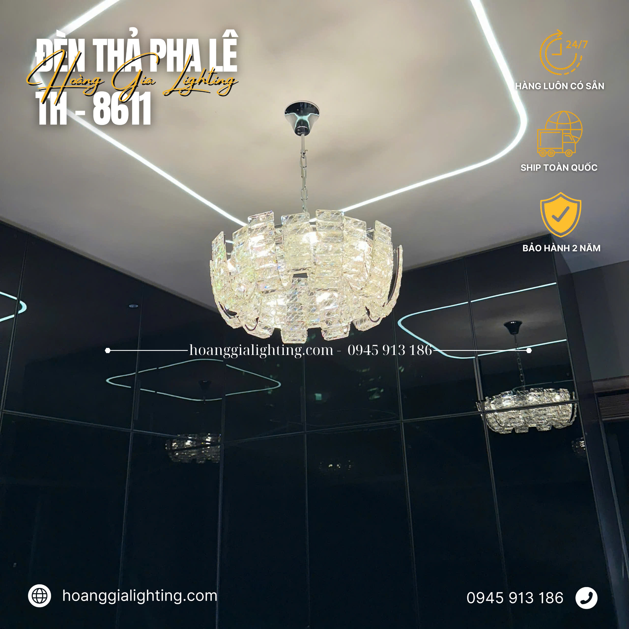Đèn thả pha lê TH-8611 Đèn thả pha lê TH-8611