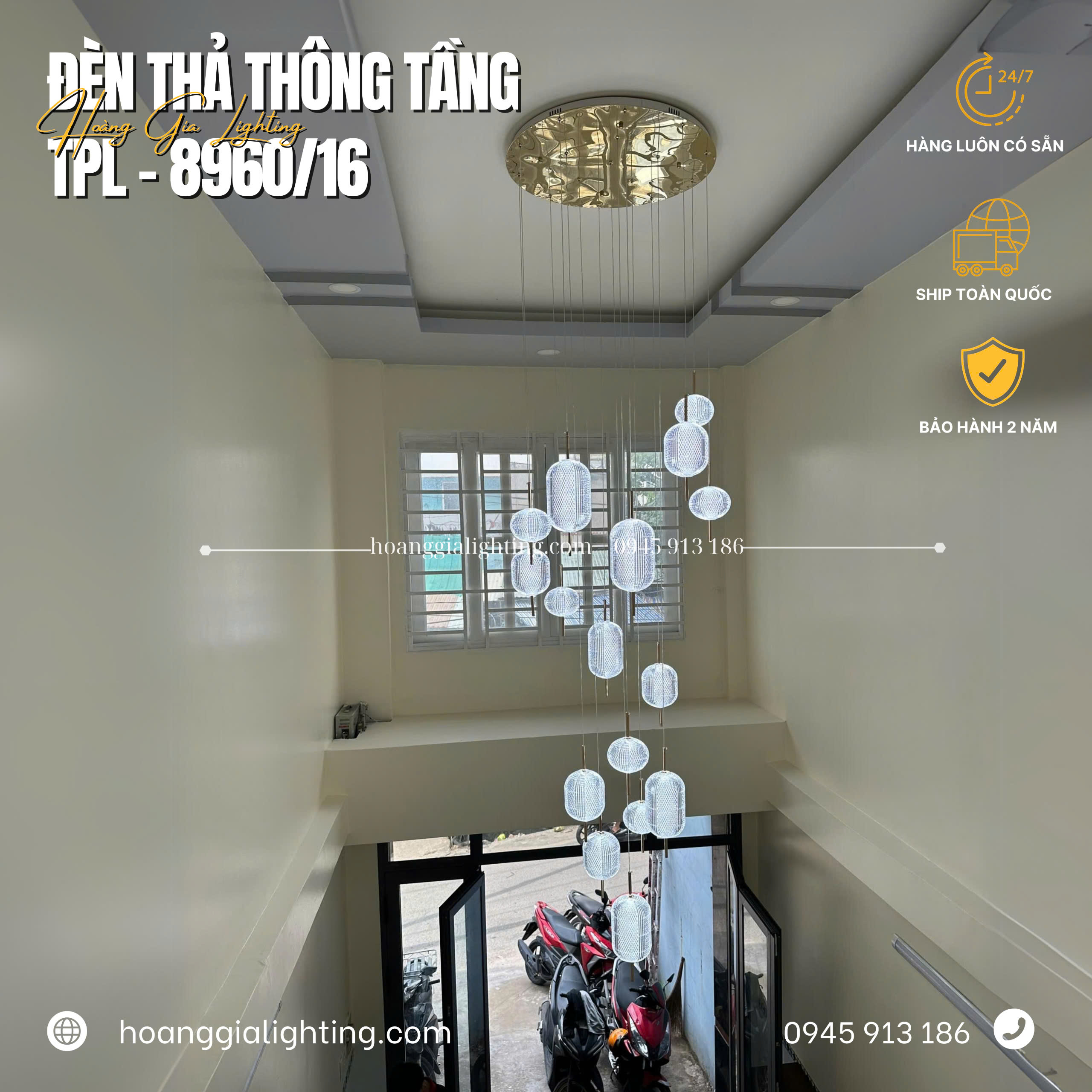 Đèn thả thông tầng TPL-8960/16 Đèn thả thông tầng TPL-8960/16