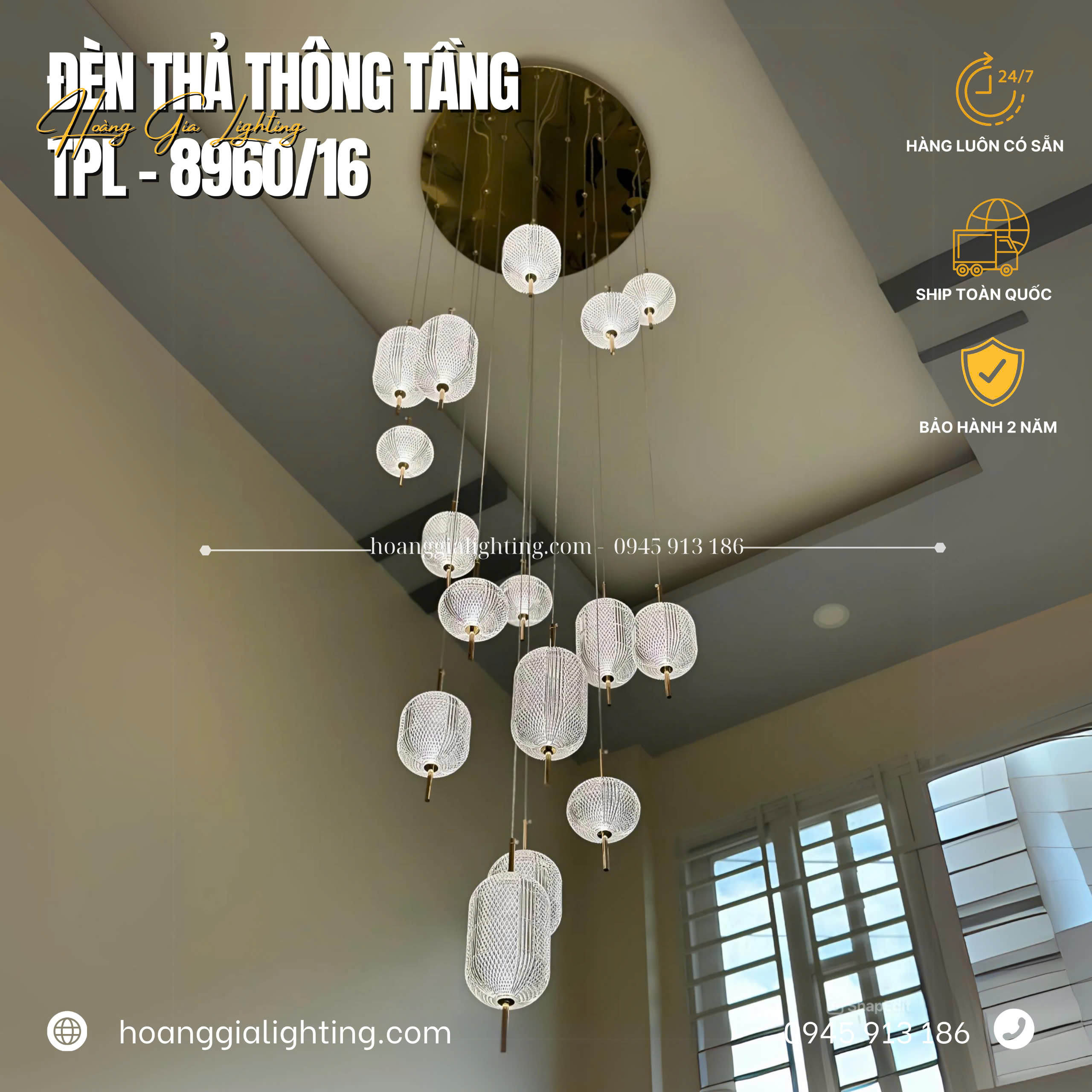 Đèn thả thông tầng TPL-8960/16 Đèn thả thông tầng TPL-8960/16