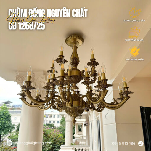 Đèn chùm đồng cổ điển CĐ 1288/25