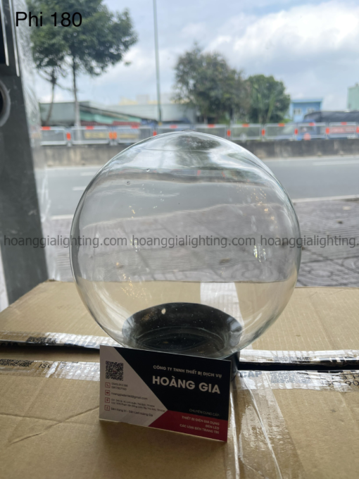 Đèn trụ cổng cầu thủy tinh trong đế bằng Ø180