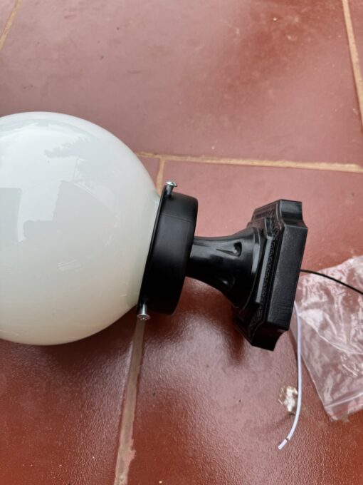 Đèn trụ cổng cầu thủy tinh trong đế trụ Ø130