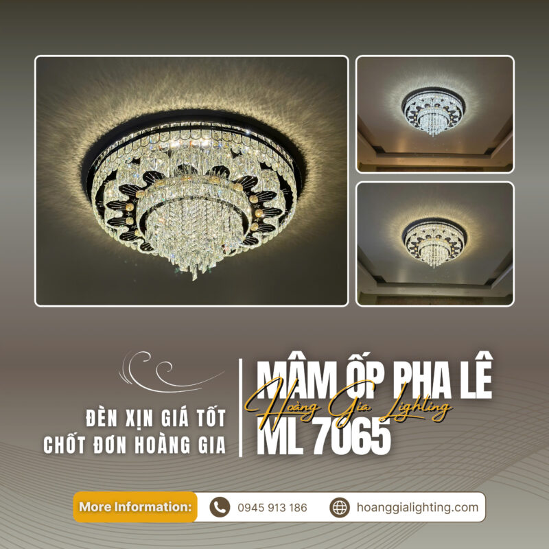 đèn trang trí nội thất của mọi nhà Đèn mâm pha lê ML 7065