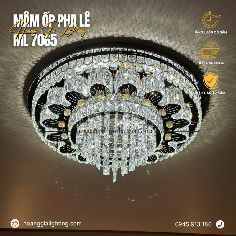 đèn trang trí nội thất của mọi nhà Đèn mâm pha lê ML 7065