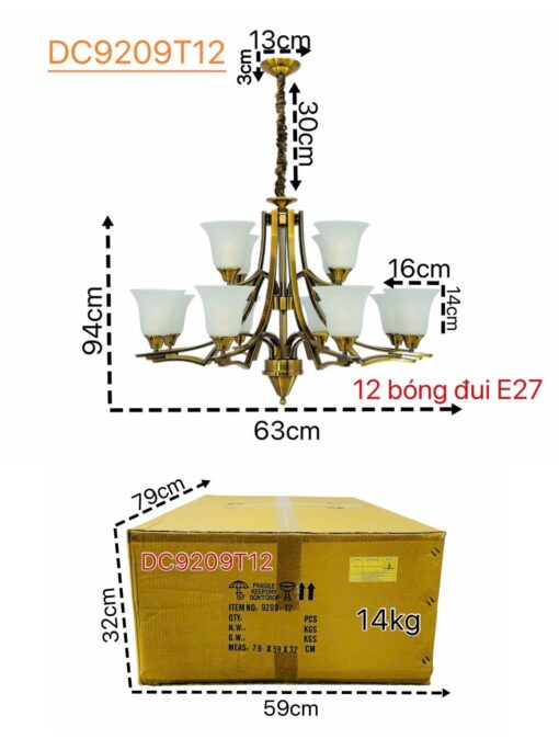Đèn chùm hiện đại DC9209T12