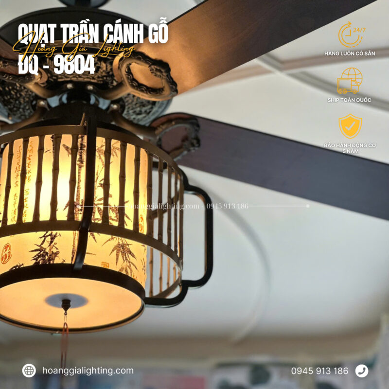 Quạt trần cánh gỗ ĐQ-9804