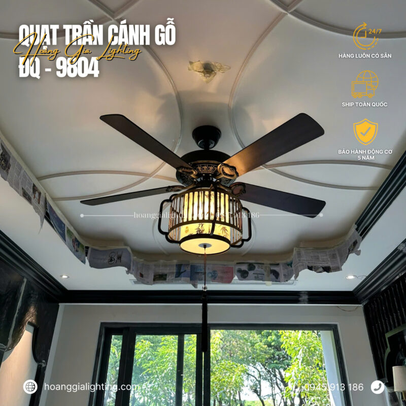 Quạt trần cánh gỗ ĐQ-9804