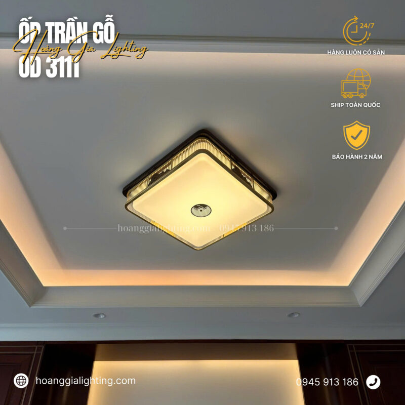 Đèn ốp trần gỗ OĐ 3111
