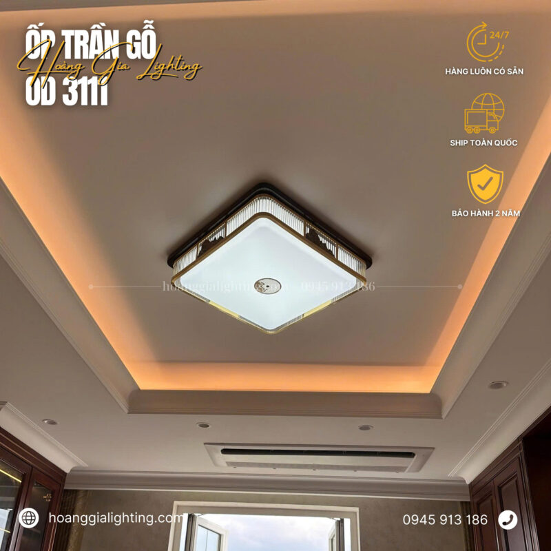 Đèn ốp trần gỗ OĐ 3111