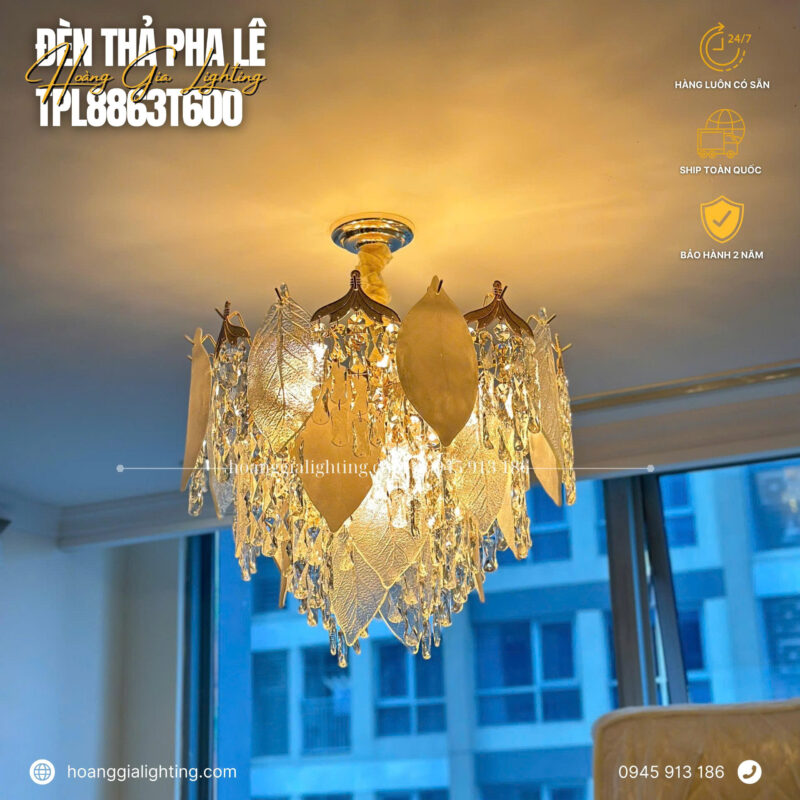 đèn trang trí nội thất của mọi nhà Đèn thả pha lê TPL8863T800